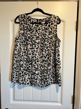 Merona Black & White Printed Sleeveless Camisole